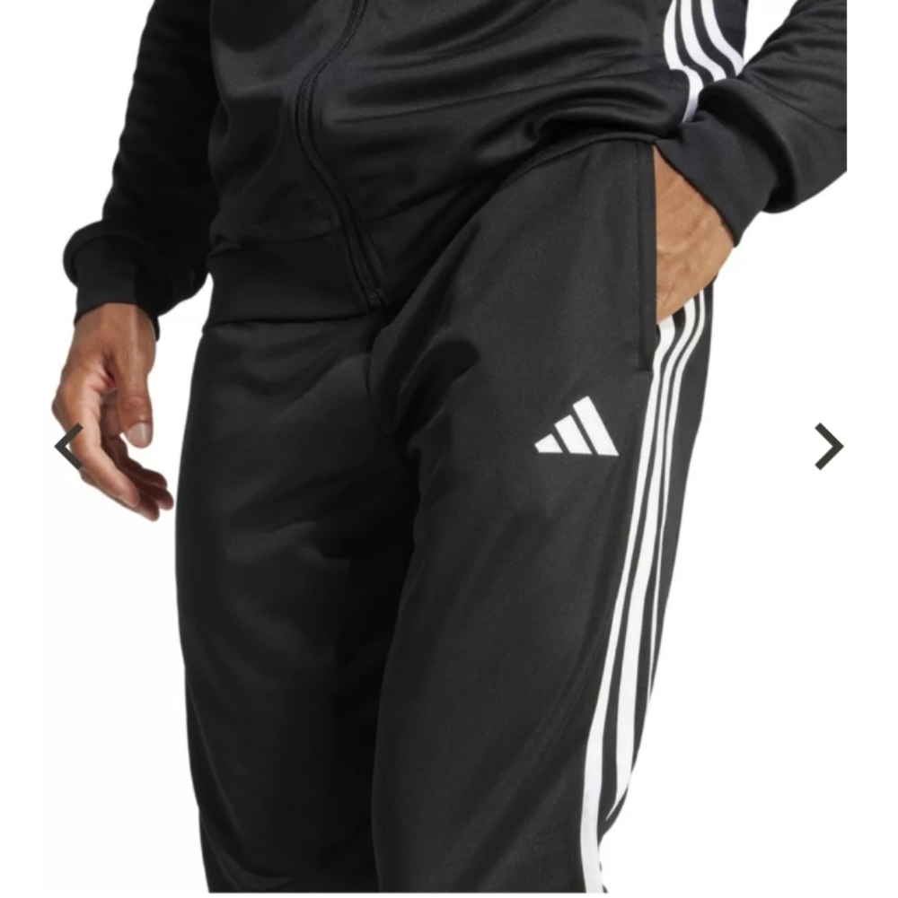 Adidas Black Joggers with White Accents